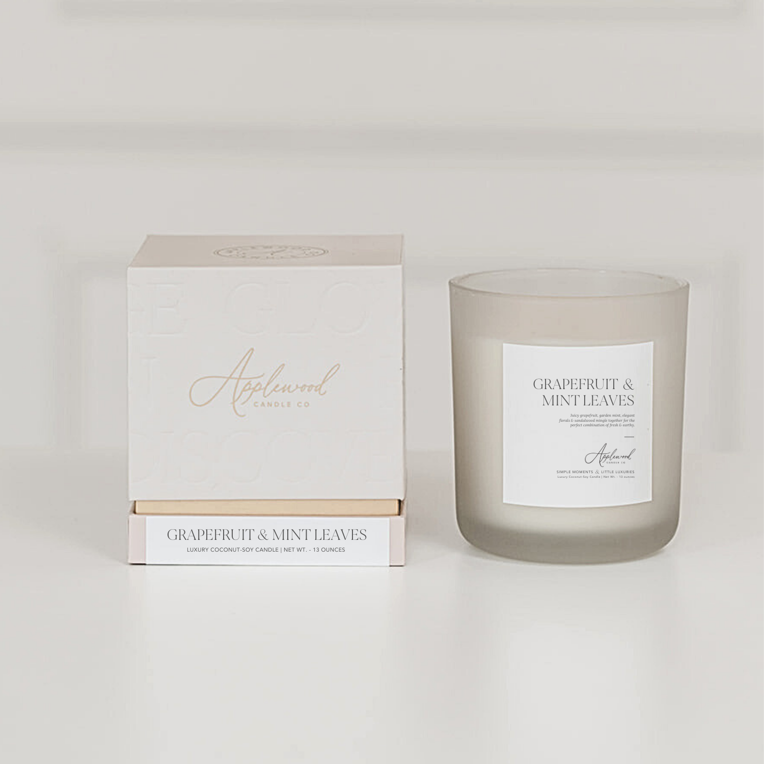 GRAPEFRUIT &amp; MINT LEAVES  |  Luxury Coconut-Soy Candle