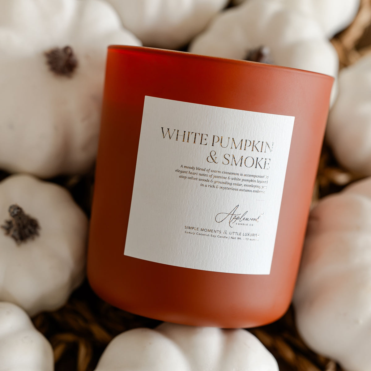 White Pumpkin &amp; Smoke | Luxury Candle (65+ hour burn)