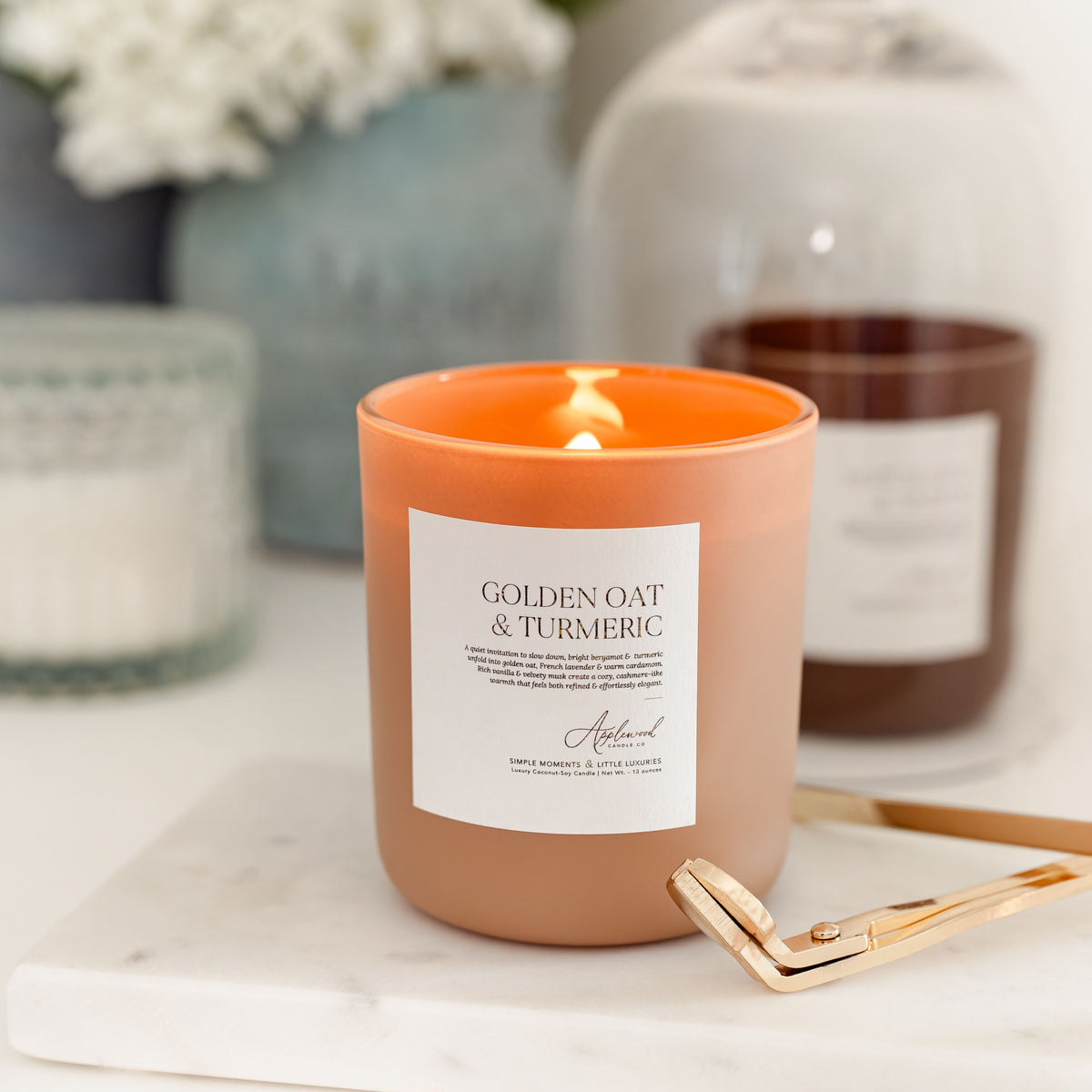 Golden Oat &amp; Turmeric | Luxury Candle (65+ hour burn)