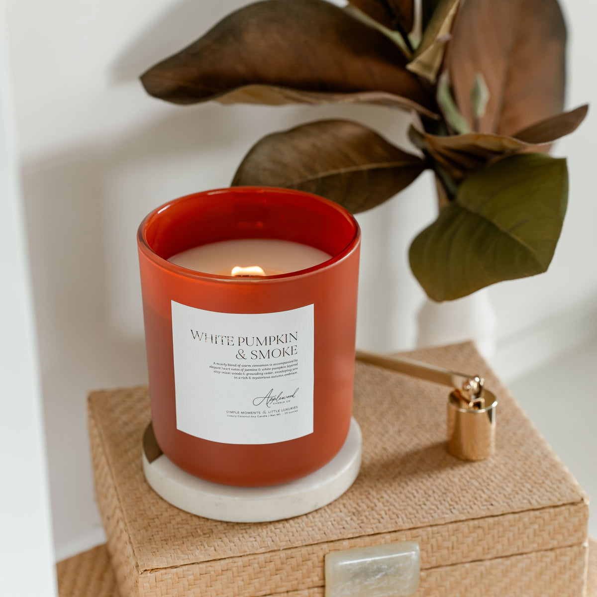 White Pumpkin &amp; Smoke | Luxury Candle (65+ hour burn)