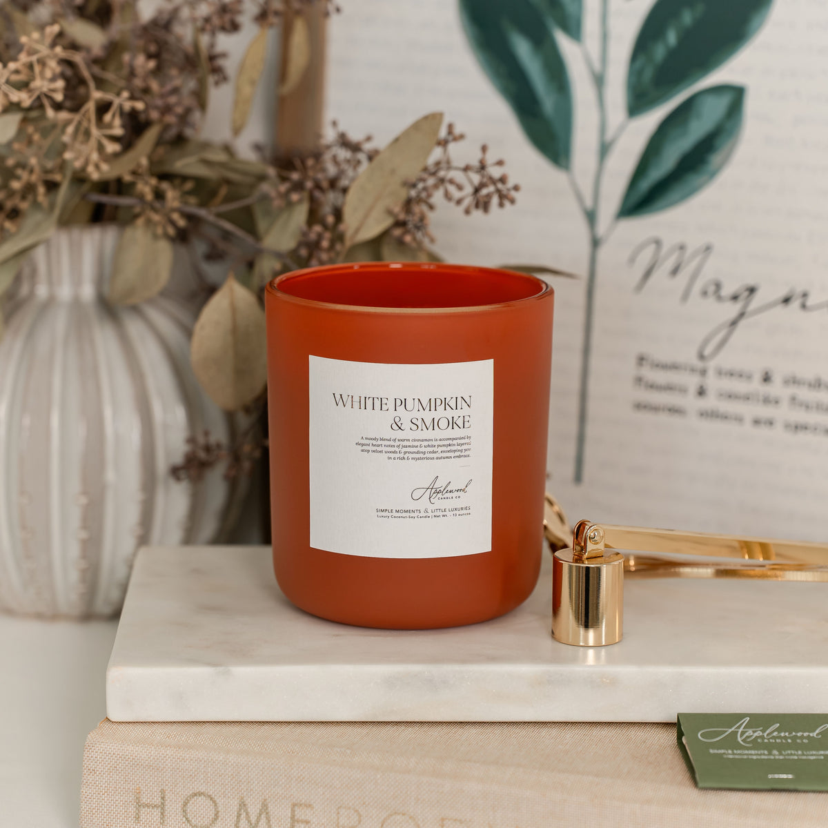White Pumpkin &amp; Smoke | Luxury Candle (65+ hour burn)