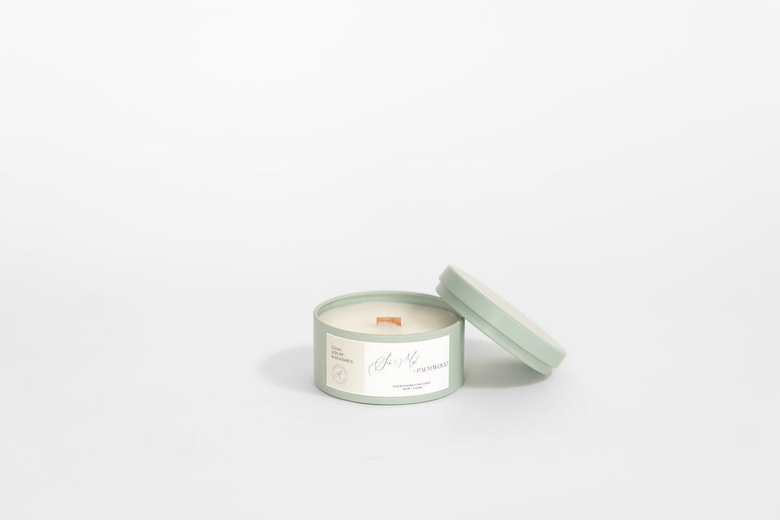 Sea Mist + Palm Wood  | Coconut-Soy Travel Candle