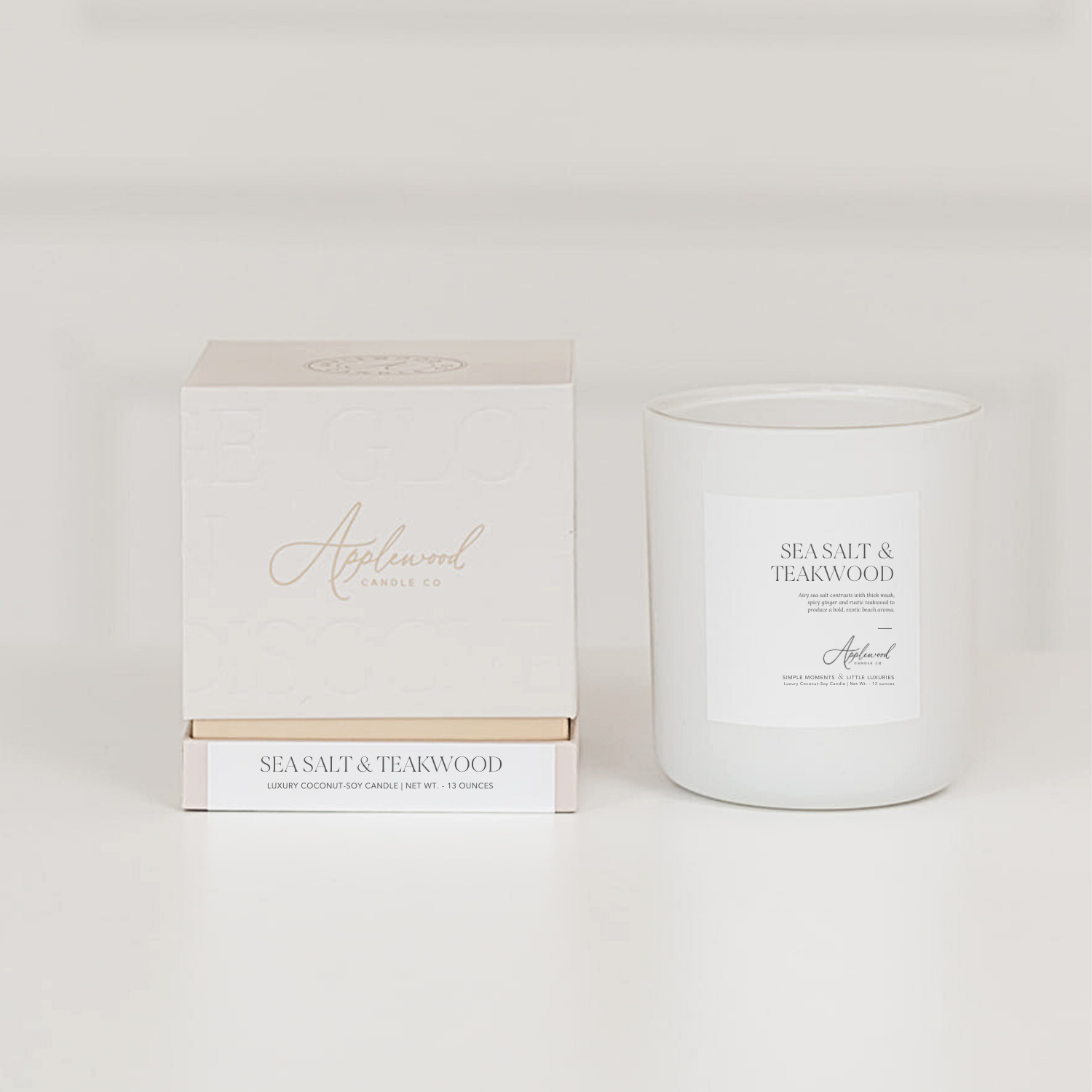 SEA SALT &amp; TEAKWOOD  |  Luxury Coconut-Soy Candle