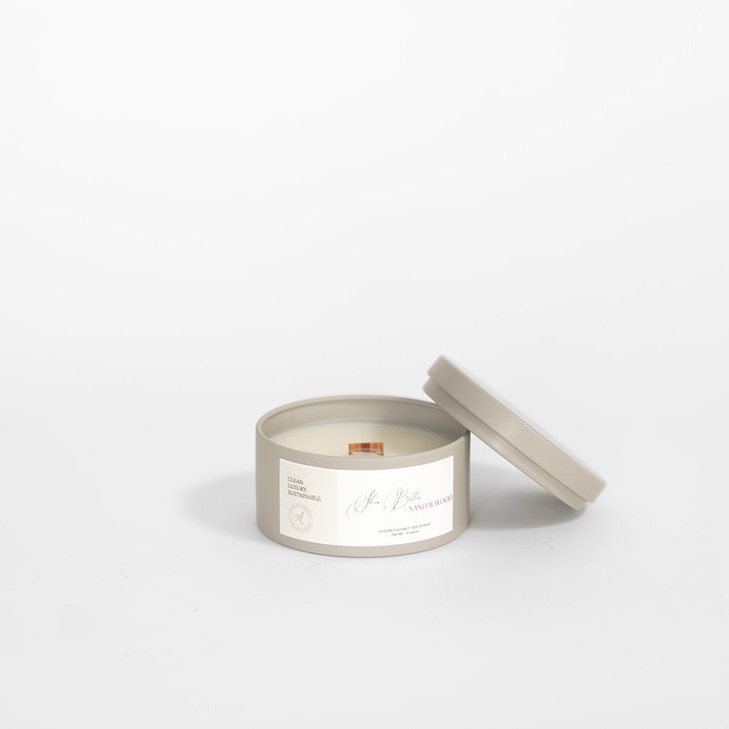 SHEA BUTTER + SANDALWOOD | Coconut-Soy Travel Candle