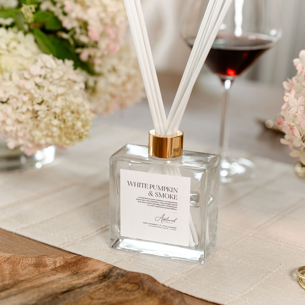 White Pumpkin &amp; Smoke |  Luxury Reed Diffuser