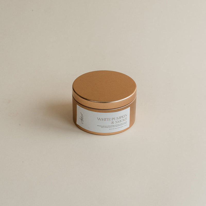 White Pumpkin & Smoke - Travel Candle (20+ hour burn)